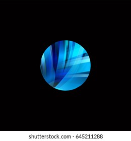 Colorful circle abstract colorful structure logo with lines set. Future shape development design