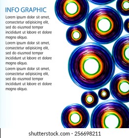 colorful Circle Abstract Technology background for computer graphic website internet and business. text box. label. Brochure. Roll. card. white background.