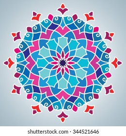 Colorful circle arabic pattern