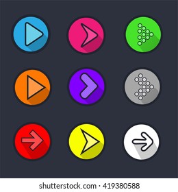 Colorful Circle Arrows Set 