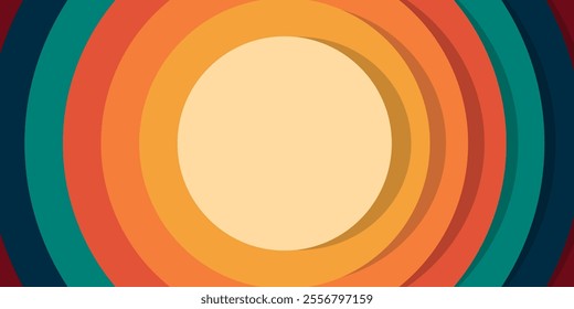 colorful circle background. Abstract circle papercut smooth color composition with shadow.
