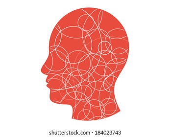 Colorful circle background head presentation vector illustration graphic template isolated on white background