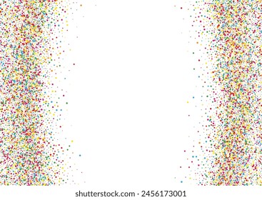 Colorful Circle Background White Vector. Confetti Banner Texture. Multicolored Festive. Rainbow Polka Paper. Dot Group Illustration.