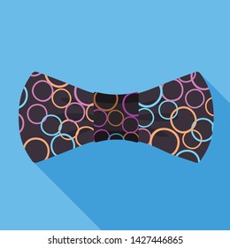 Colorful circle bow tie icon. Flat illustration of colorful circle bow tie vector icon for web design