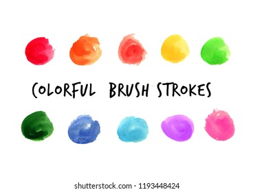 Colorful circle  brush stroke