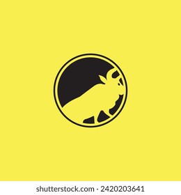 Diseño de la plantilla del logotipo del vector del toro de círculo colorido. Diseño de ilustración de icono de toro  