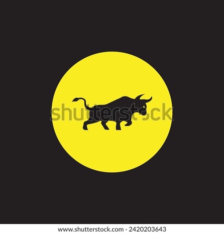 Colorful circle bull vector logo template design . Bull icon illustration design  