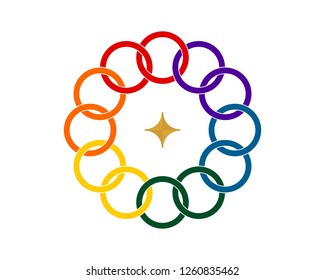 colorful circle chain design