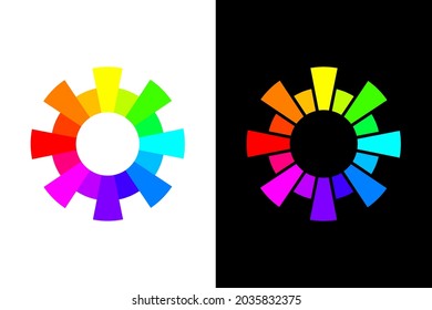 Colorful circle concept in black and white background. Very suitable in various purposes apps, websites, symbol, logo, icon and many more.
