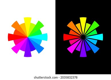 Colorful circle concept in black and white background. Very suitable in various purposes apps, websites, symbol, logo, icon and many more.