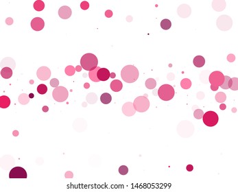 Colorful circle confetti vector background. Vibrant colorful round shapes falling on white. Baby shower decor. Circle confetti flying abstract pattern. Pink magenta round elements scatter flying.