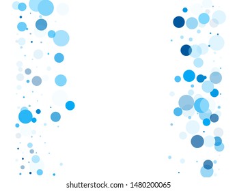 Colorful circle confetti vector background. Birthday graphics. Banner, poster, flyer cool backgound. Circle confetti flying abstract pattern. Abstract snow, blue cyan snowflakes flying.