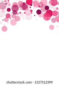 Colorful circle confetti vector background. Christmas design. Pink magenta round elements scatter flying. Circle confetti flying abstract pattern. Surprise party celebration elements.