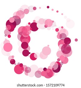 Colorful circle confetti vector background. Pink magenta round elements scatter flying. Greeting or invitation card backgound. Circle confetti flying abstract pattern. Carnival decoration.