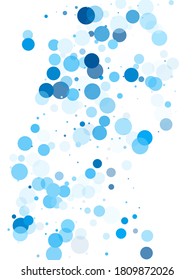 Colorful circle confetti vector background. Abstract snow, blue cyan snowflakes flying. New Year decoration. Circle confetti flying abstract pattern. Banner, poster, flyer cool backgound.