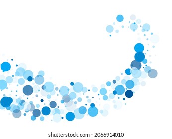 Colorful circle confetti vector background. Carnival decoration. Banner, poster, flyer cool backgound. Circle confetti flying abstract pattern. Abstract snow, blue cyan snowflakes flying.