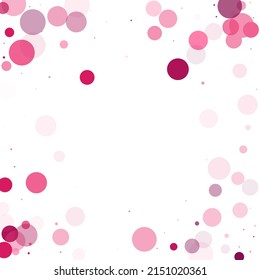 Colorful circle confetti vector background. Surprise party celebration elements. Pink magenta round elements scatter flying. Circle confetti flying abstract pattern. New Year decoration.