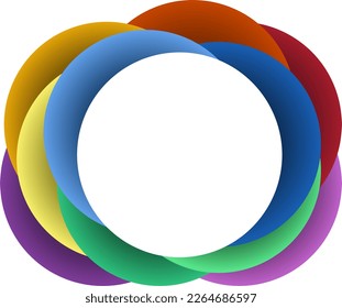 colorful circle for copy space transparent background