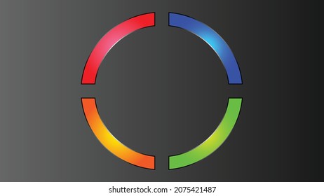 Colorful circle with dark background focus concept