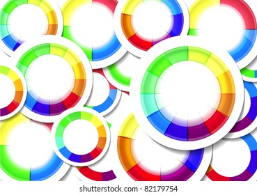 Colorful circle diagram, collection seamless background