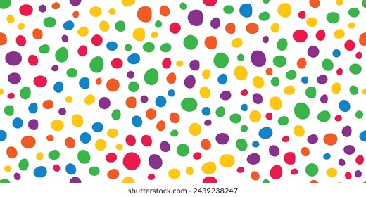 colorido círculo garabato sin patrón. Patrón dibujado a mano sin sentido con puntos coloridos.
