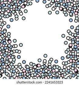 Colorful circle dots frame. Vector illustration.