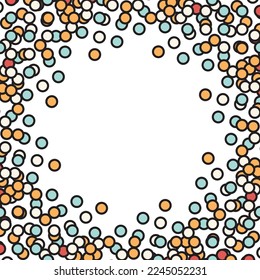 Colorful circle dots frame. Vector illustration.