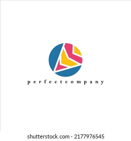 Colorful circle with colorful drill vector logo. Logo for industry, business, company, organization, event, and brand.