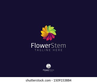 Colorful circle Flower logo, vector design colorful template flower.