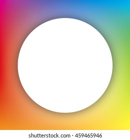 Colorful Circle Frame and Blue Green Yellow Orange Red Purple Rainbow Gradient Mesh Background