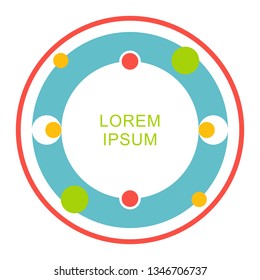 Colorful circle frame. element for design business cards, invitations, gift cards, flyers and brochures. Blue, green, yellow and orange colors