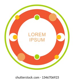 Colorful circle frame. element for design business cards, invitations, gift cards, flyers and brochures. Pink, green, yellow and orange colors