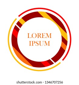 Colorful circle frame. element for design business cards, invitations, gift cards, flyers and brochures. Red, yellow and orange colors