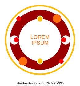 Colorful circle frame. element for design business cards, invitations, gift cards, flyers and brochures. Red, yellow and orange colors