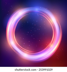 Colorful circle frame technology futuristic background. Vector eps10.