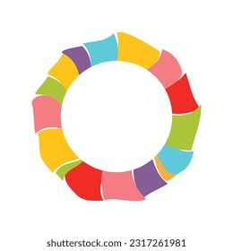 Colorful circle frame vector design element on white background. Color wheel. Frame of rainbow colors. Template for web and print design.