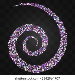 Colorful Circle Fun Vector Transparent Background. Hologram Invitation Confetti Pattern. Metal Invitation. Magic Effect Postcard.