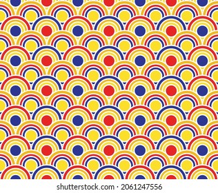 Vector de fondo de patrón geométrico sin soldadura de círculo colorido