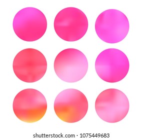 Colorful circle gradient set with modern abstract backgrounds. Rainbow fluid covers for calendar, brochure, invitation, cards. Template with round gradient set for screens and mobile app.
