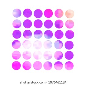 Colorful circle gradient set with modern abstract backgrounds. Rainbow fluid covers for calendar, brochure, invitation, cards. Template with round gradient set for screens and mobile app.