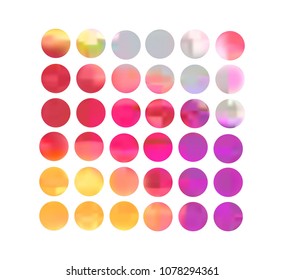 Colorful circle gradient set with modern abstract backgrounds. Rainbow fluid covers for calendar, brochure, invitation, cards. Template with round gradient set for screens and mobile app.