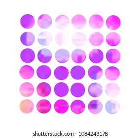 Colorful circle gradient set with modern abstract backgrounds. Rainbow fluid covers for calendar, brochure, invitation, cards. Template with round gradient set for screens and mobile app.
