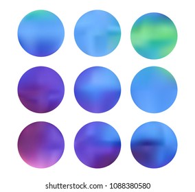 Colorful circle gradient set with modern abstract backgrounds. Rainbow fluid covers for calendar, brochure, invitation, cards. Template with round gradient set for screens and mobile app.