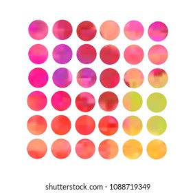 Colorful circle gradient set with modern abstract backgrounds. Rainbow fluid covers for calendar, brochure, invitation, cards. Template with round gradient set for screens and mobile app.