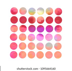 Colorful circle gradient set with modern abstract backgrounds. Rainbow fluid covers for calendar, brochure, invitation, cards. Template with round gradient set for screens and mobile app.