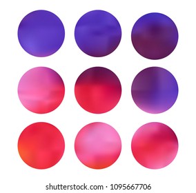 Colorful circle gradient set with modern abstract backgrounds. Rainbow fluid covers for calendar, brochure, invitation, cards. Template with round gradient set for screens and mobile app.