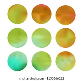 Colorful circle gradient set with modern abstract backgrounds. Colorful fluid covers for calendar, brochure, invitation, cards. Template with round gradient set for screens and mobile app.