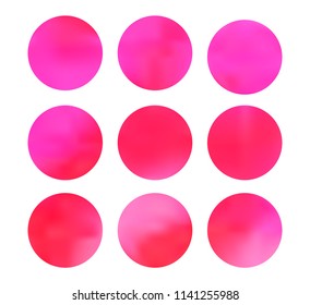 Colorful circle gradient set with modern abstract backgrounds. Rainbow fluid covers for calendar, brochure, invitation, cards. Template with round gradient set for screens and mobile app.
