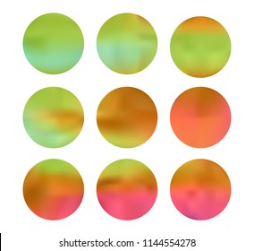 Colorful circle gradient set with modern abstract backgrounds. Colorful fluid covers for calendar, brochure, invitation, cards. Template with round gradient set for screens and mobile app.