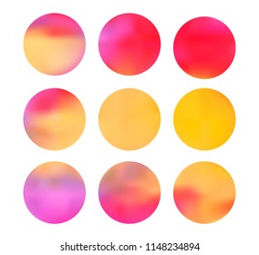 Colorful circle gradient set with modern abstract backgrounds. Template with round gradient set for screens and mobile app.